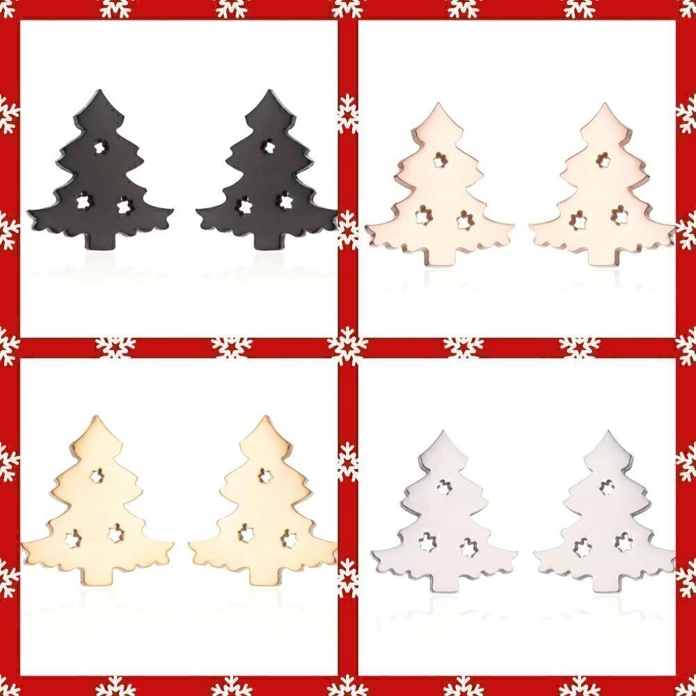 Christmas Tree Stainless Steel Stud Small Earrings #1146